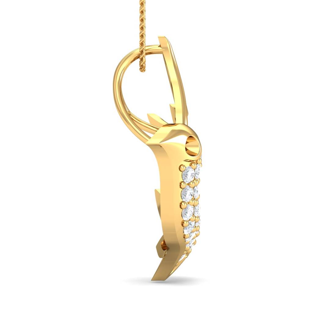 KuberBox 18K Yellow Gold Hertha Diamond Bird Pendant