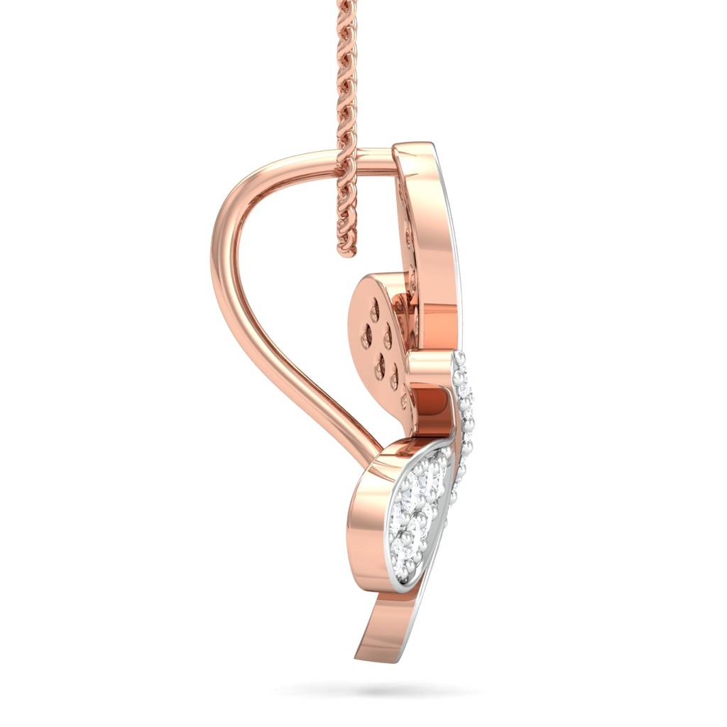 KuberBox 18K Rose Gold Dazzling Dragonfly Pendant