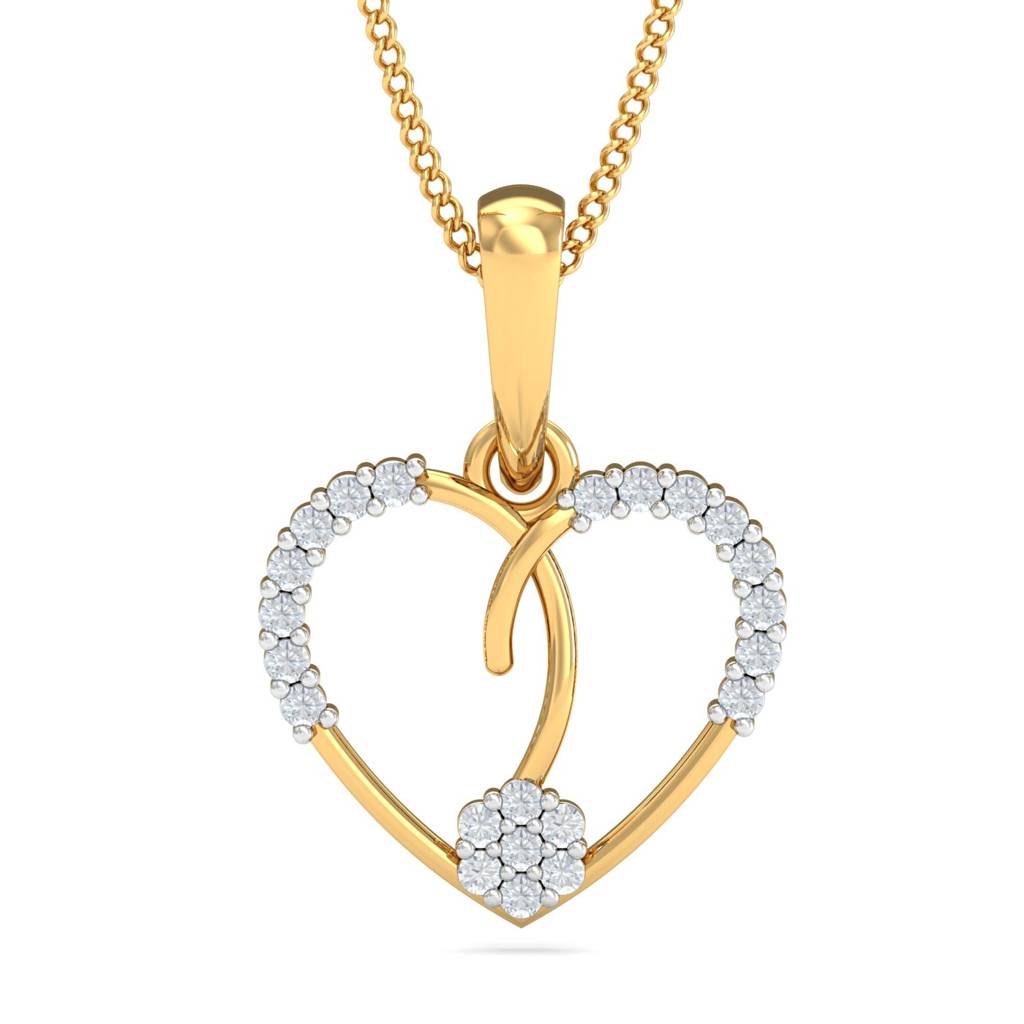 KuberBox 18K Yellow Gold Aleeza Heart Pendant