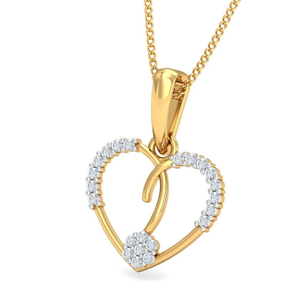 KuberBox 18K Yellow Gold Aleeza Heart Pendant