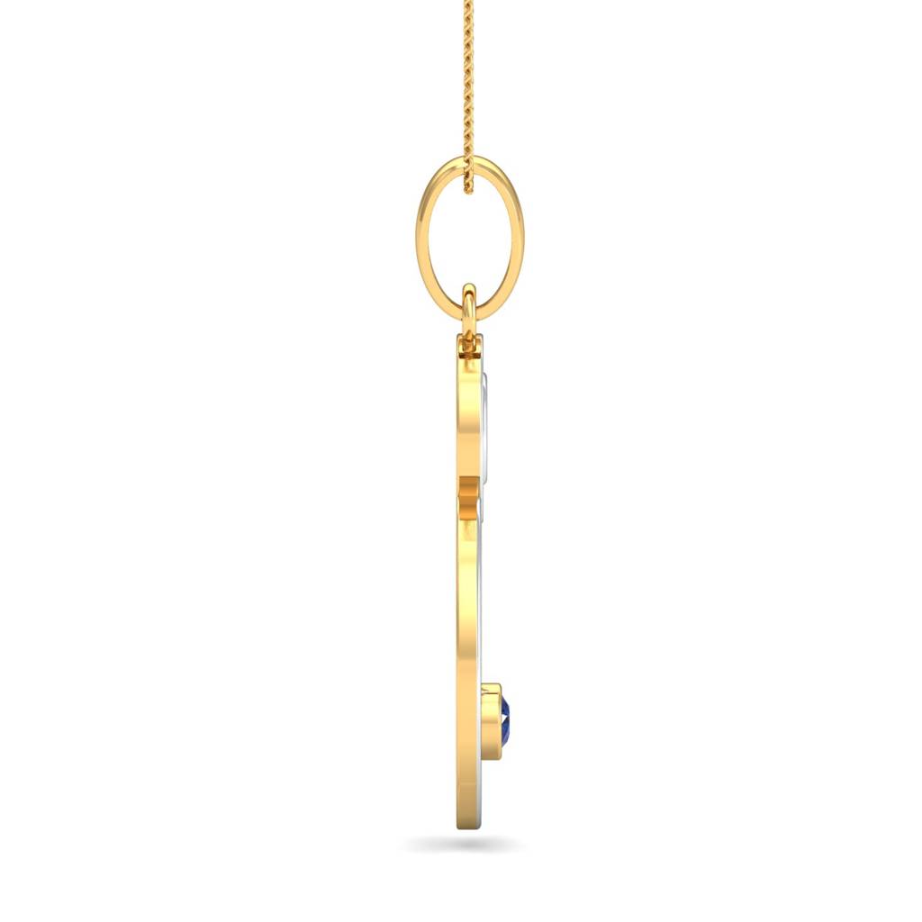 KuberBox 18K Yellow Gold Studded Eight Pendant