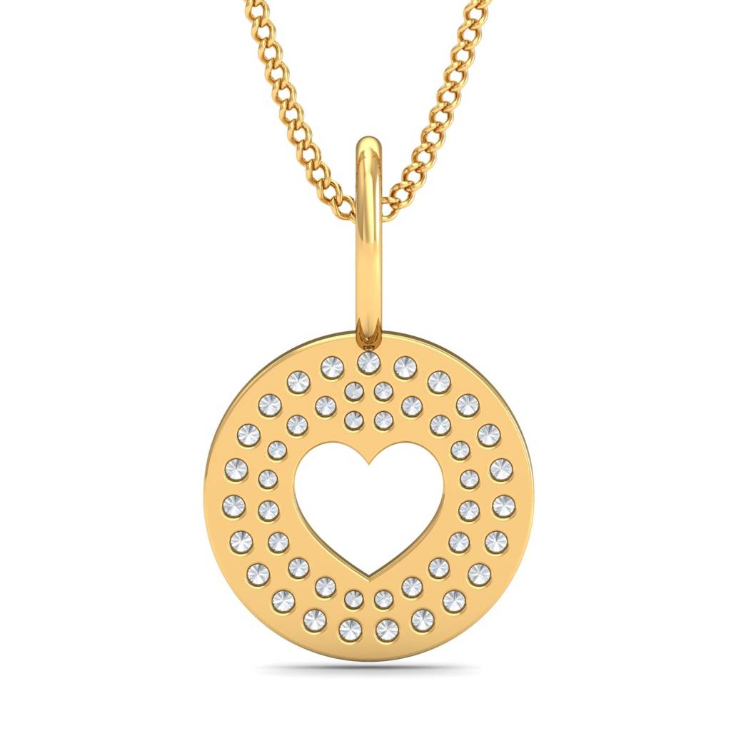 KuberBox 18K Yellow Gold Neeva Love Pendant