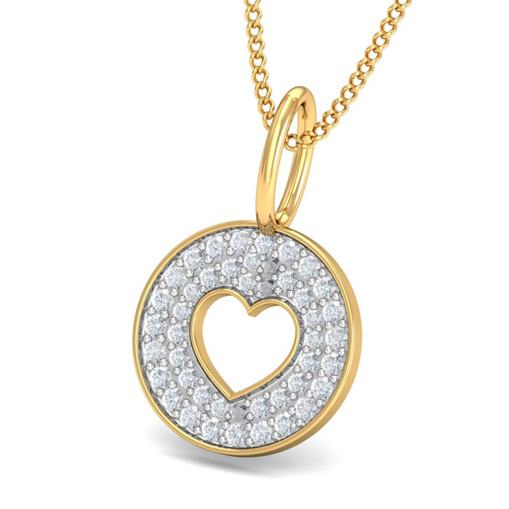 KuberBox 18K Yellow Gold Neeva Love Pendant