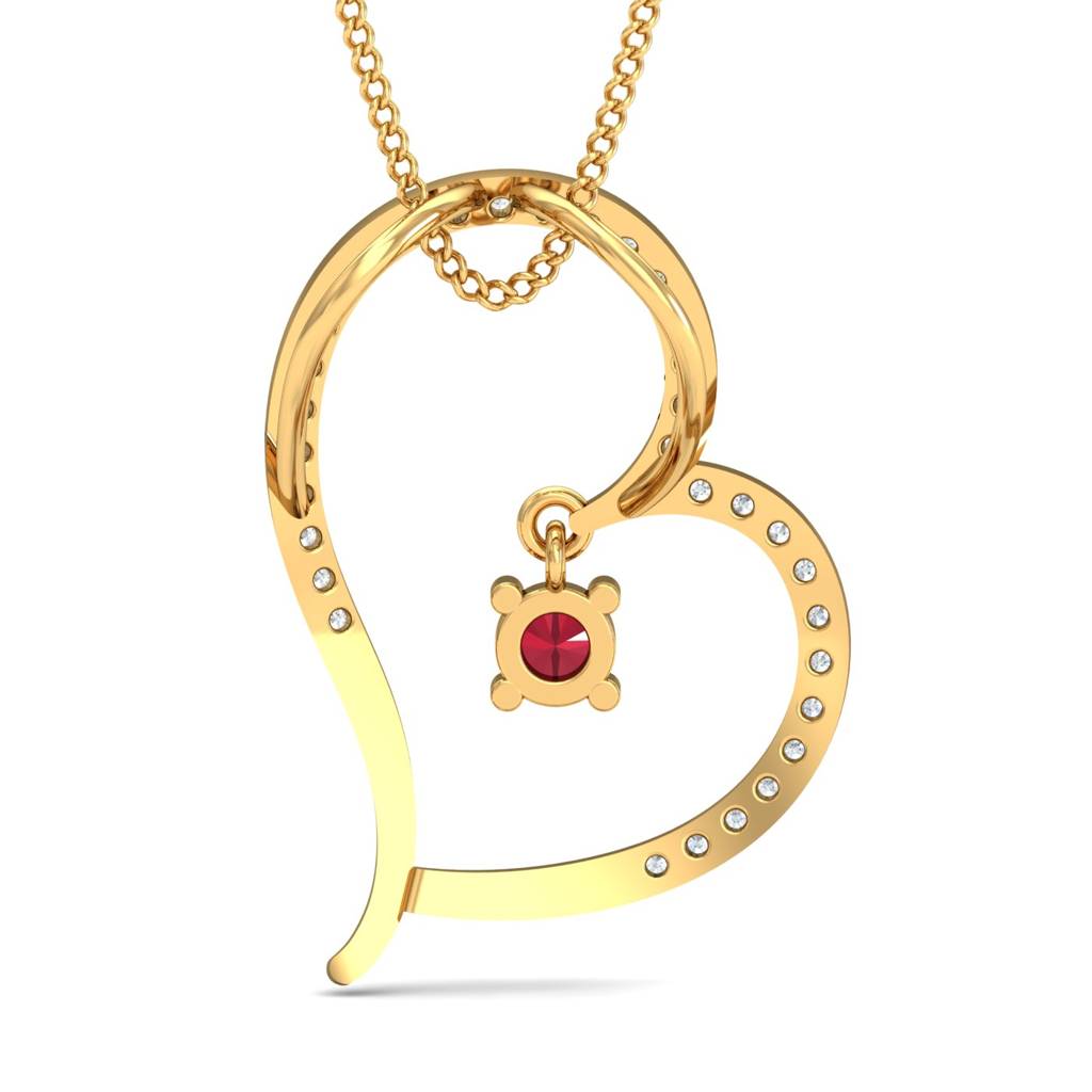 KuberBox 18K Yellow Gold Adla Ruby Pendant