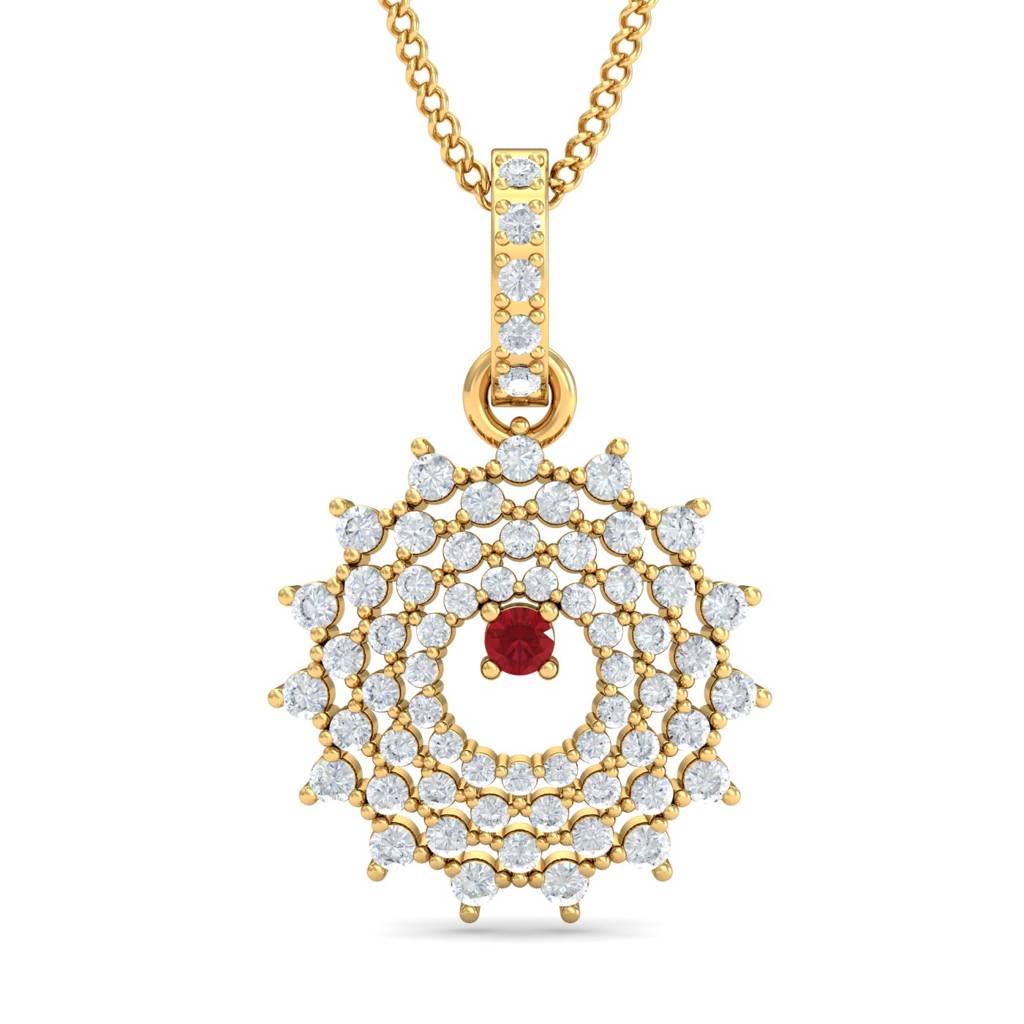 KuberBox 18K Yellow Gold Enchanting Web Pendant