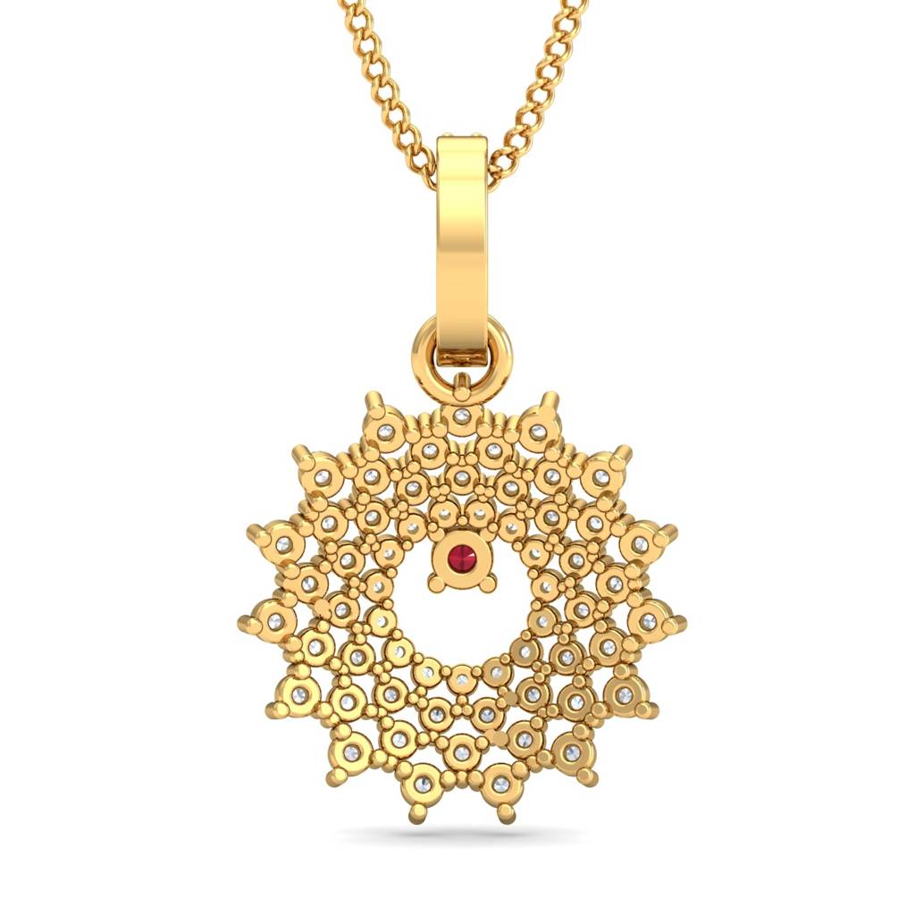KuberBox 18K Yellow Gold Enchanting Web Pendant