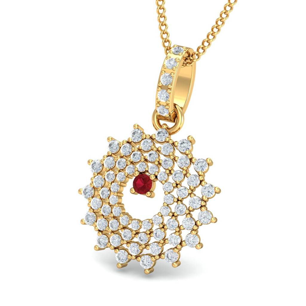 KuberBox 18K Yellow Gold Enchanting Web Pendant