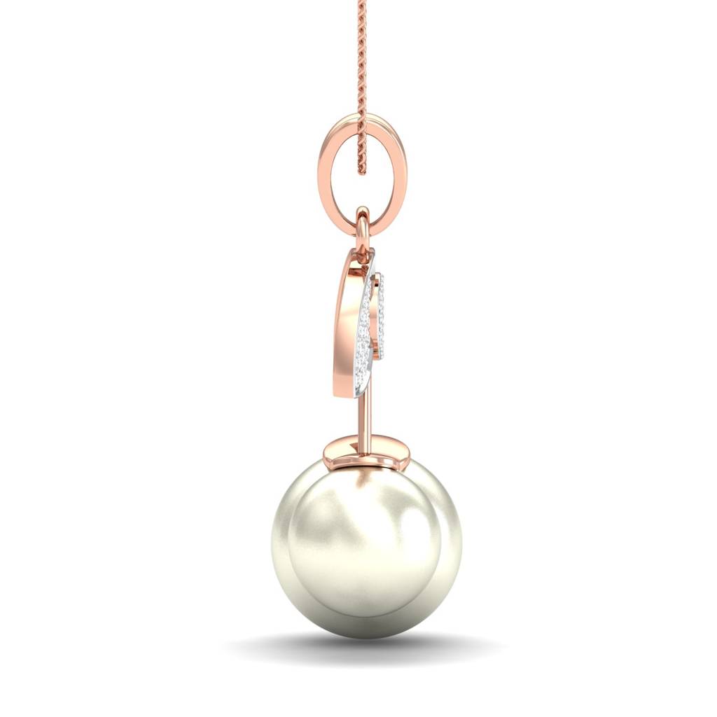 KuberBox 18K Rose Gold Pearl Cherry Pendant