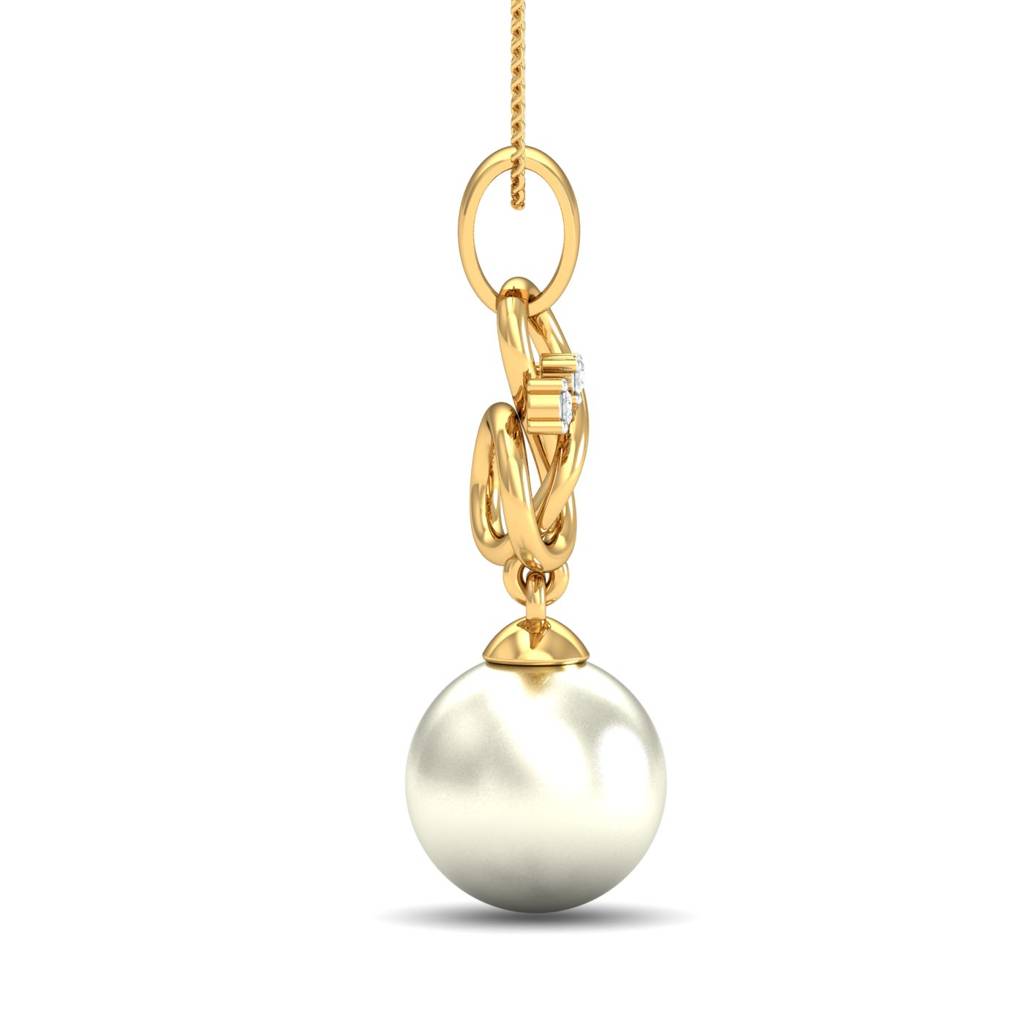 KuberBox 18K Yellow Gold Atiya Dangly Pearl Pendant