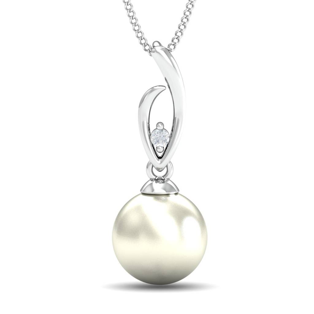 KuberBox 18K White Gold Afifa Pearl Pendant