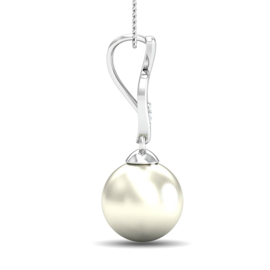 KuberBox 18K White Gold Afifa Pearl Pendant