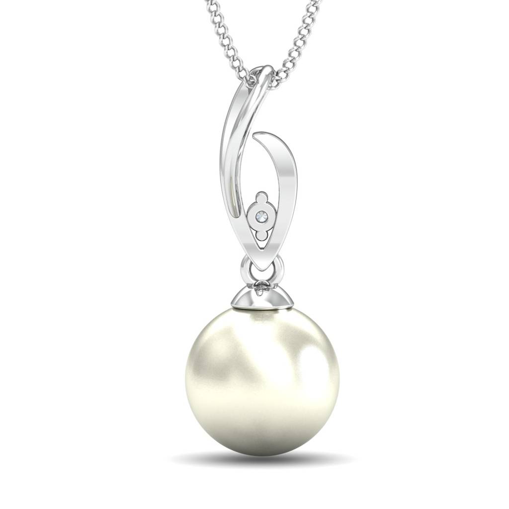 KuberBox 18K White Gold Afifa Pearl Pendant