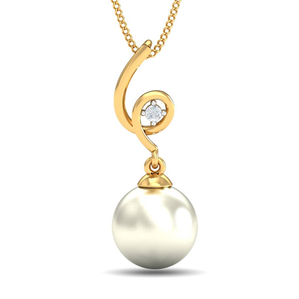 KuberBox 18K Yellow Gold Mabel Pearl Pendant