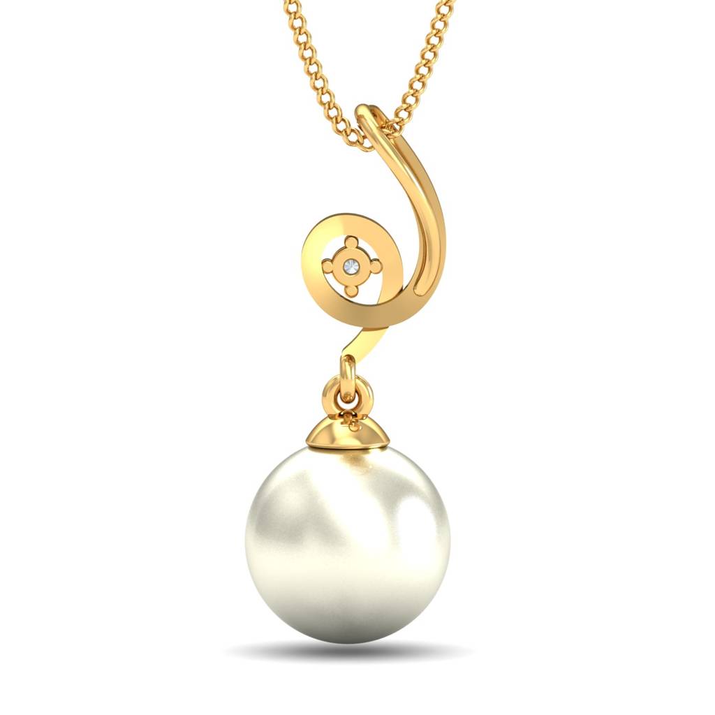 KuberBox 18K Yellow Gold Mabel Pearl Pendant