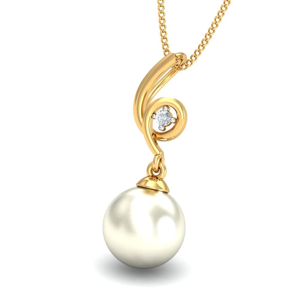 KuberBox 18K Yellow Gold Mabel Pearl Pendant