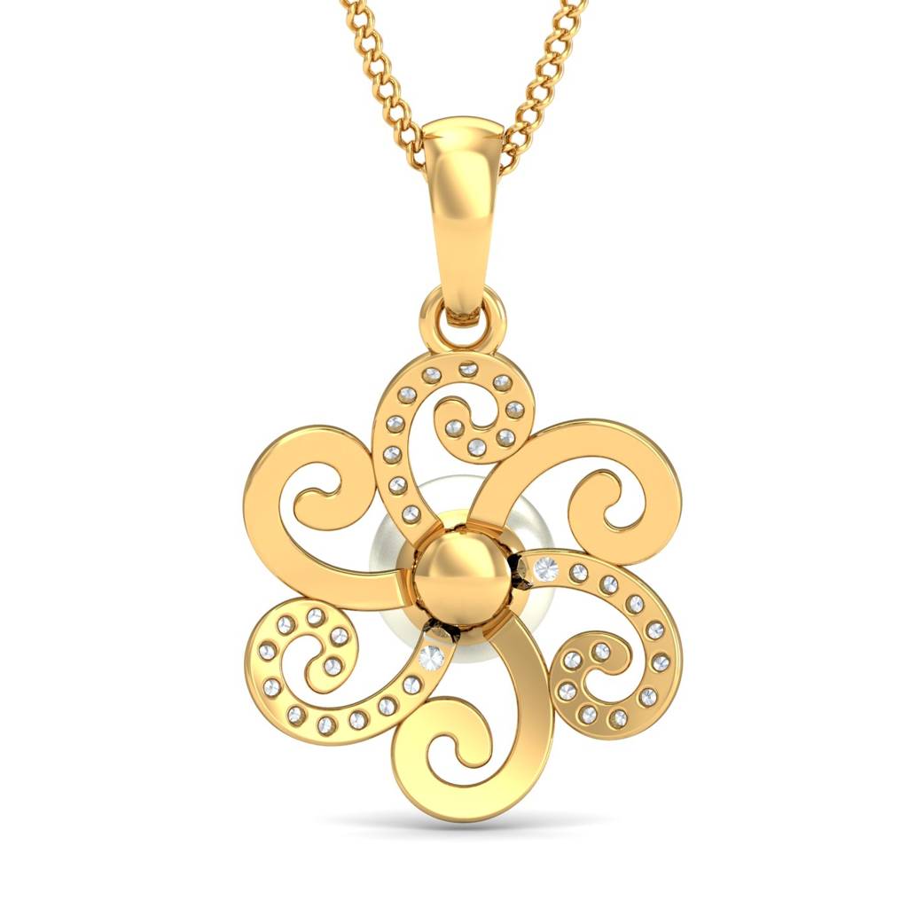 KuberBox 18K Yellow Gold Shayna Sun Pendant