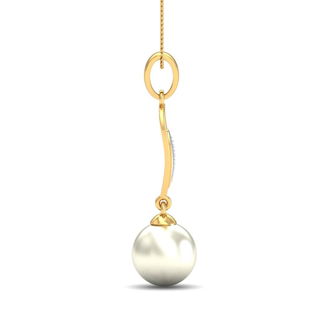 KuberBox 18K Yellow Gold Shirin Pearl Pendant