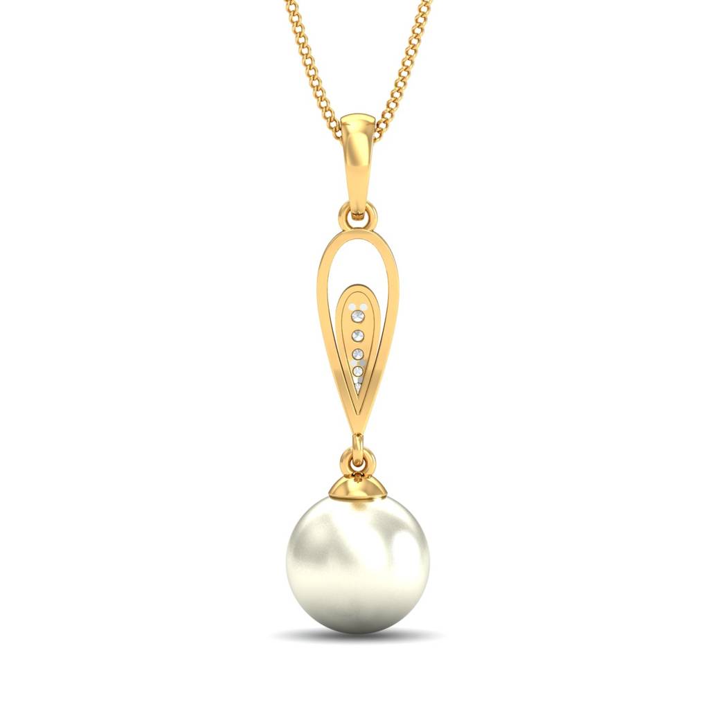 KuberBox 18K Yellow Gold Shirin Pearl Pendant