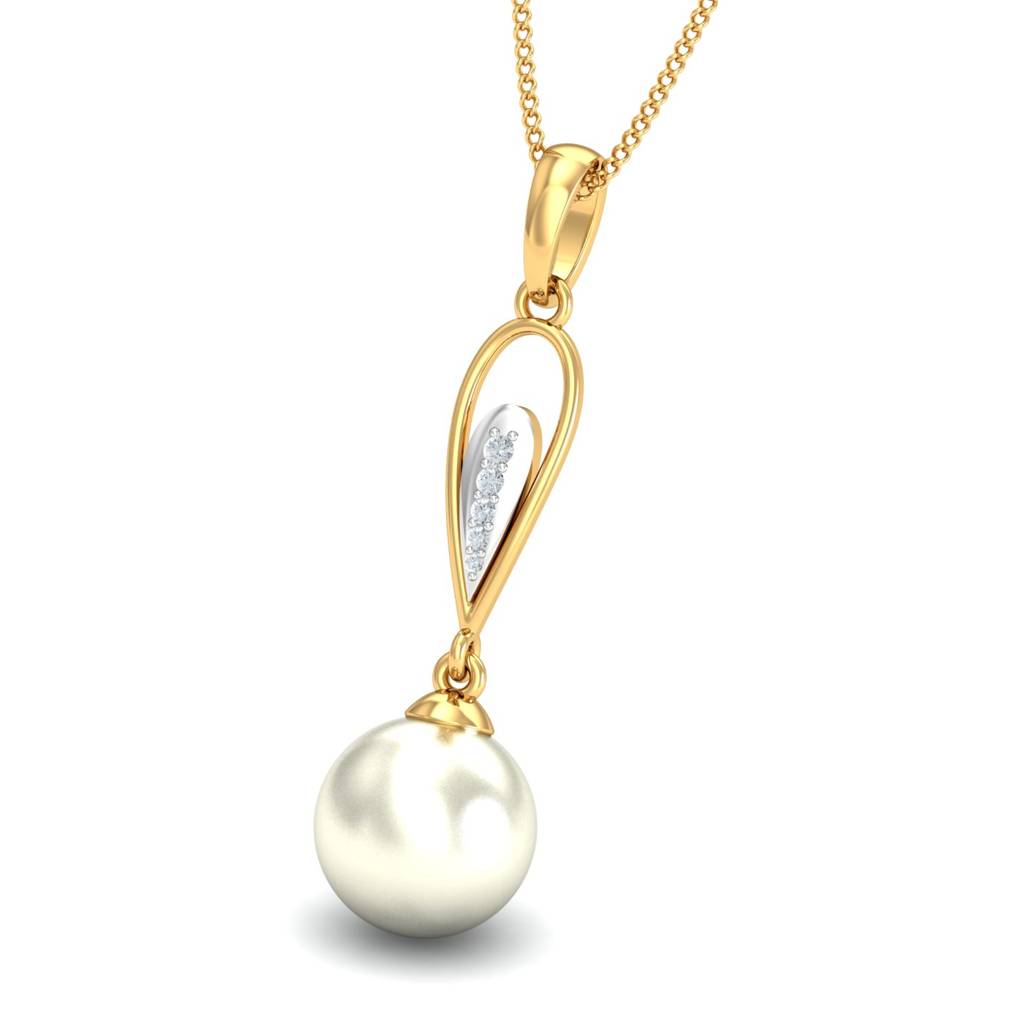 KuberBox 18K Yellow Gold Shirin Pearl Pendant