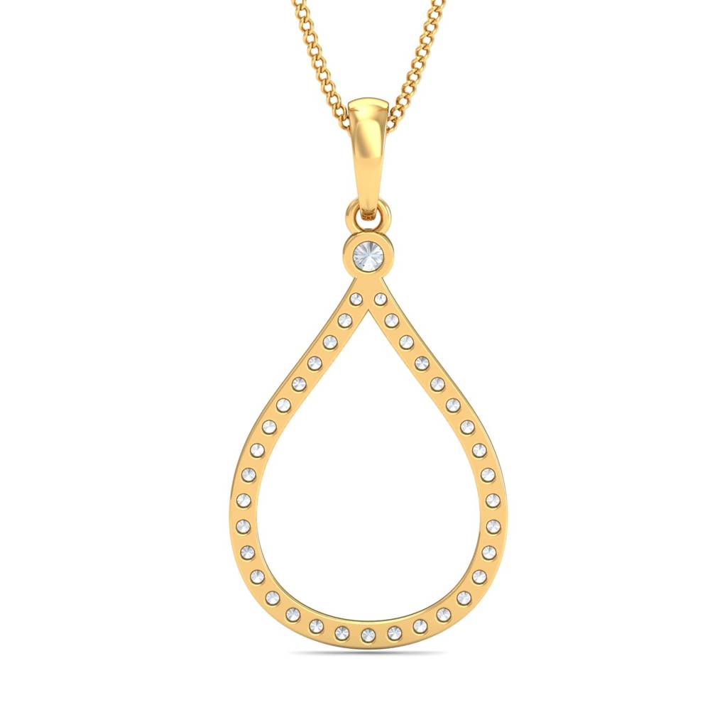 KuberBox 18K Yellow Gold Daisy Elegant Pendant