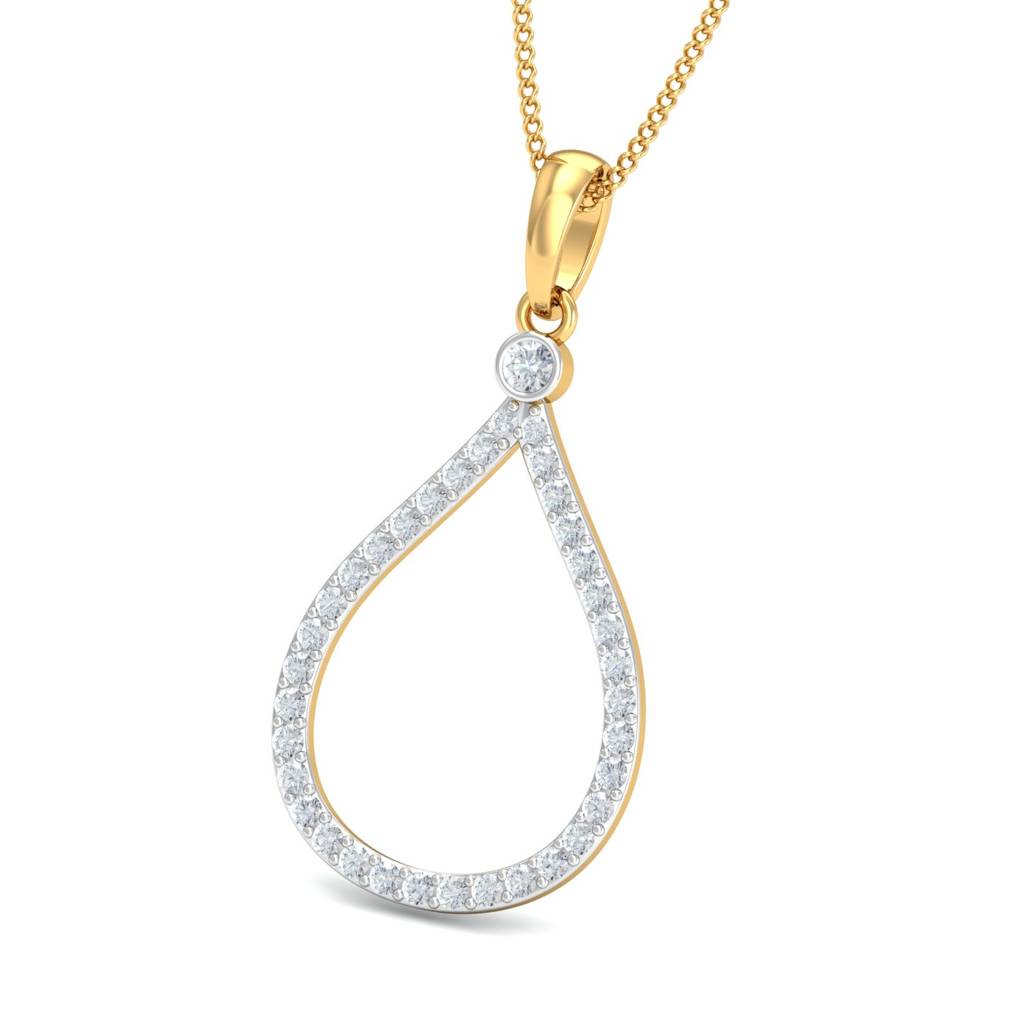 KuberBox 18K Yellow Gold Daisy Elegant Pendant