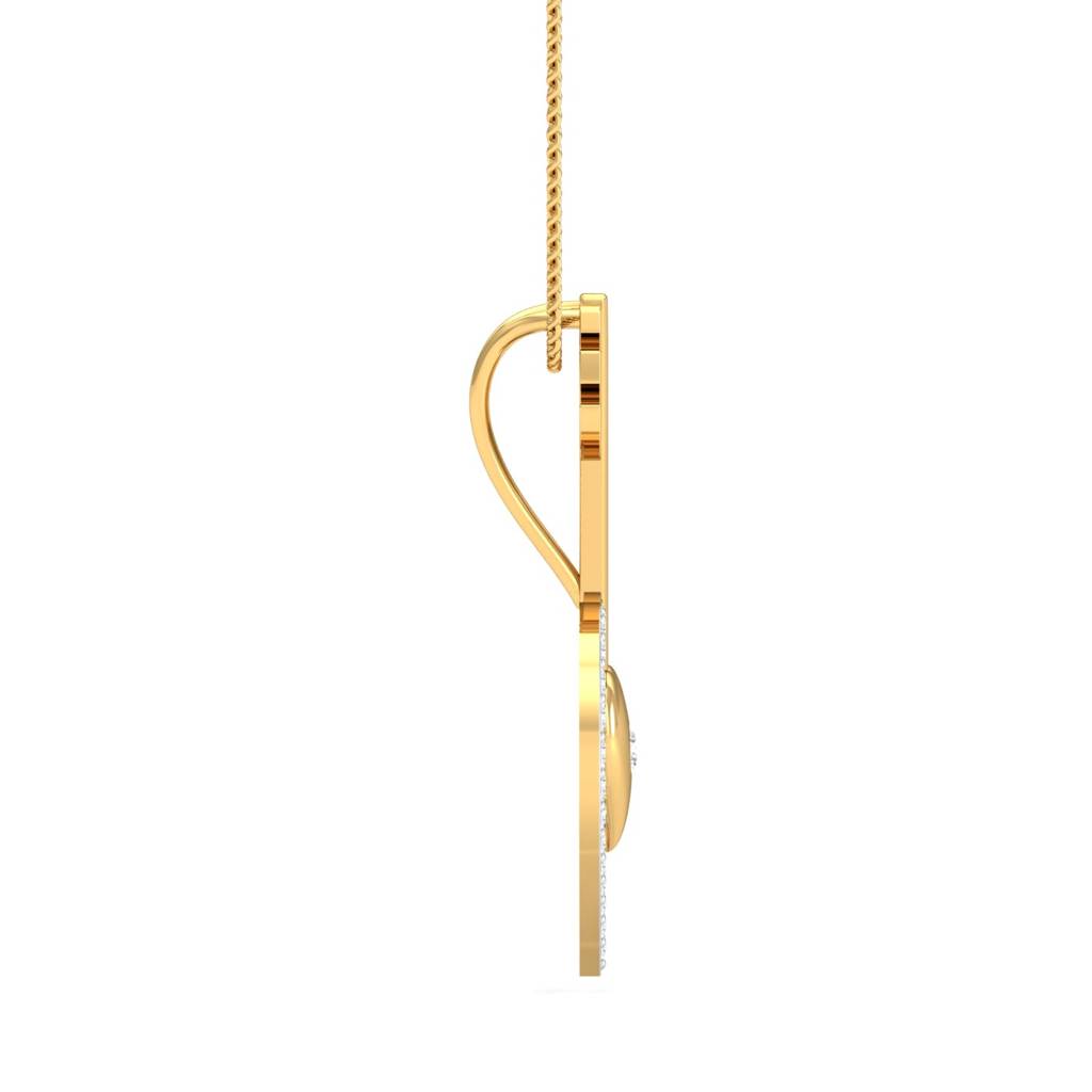 KuberBox 18K Yellow Gold Arrow-in-Heart Pendant