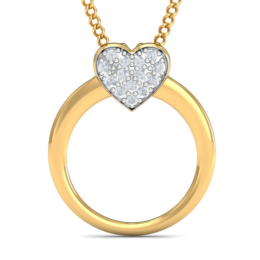 KuberBox 18K Yellow Gold Drea Love Pendant