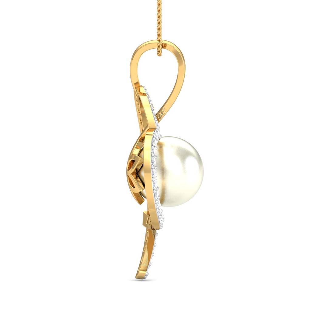 KuberBox 18K Yellow Gold Onie Pearly Heart Pendant