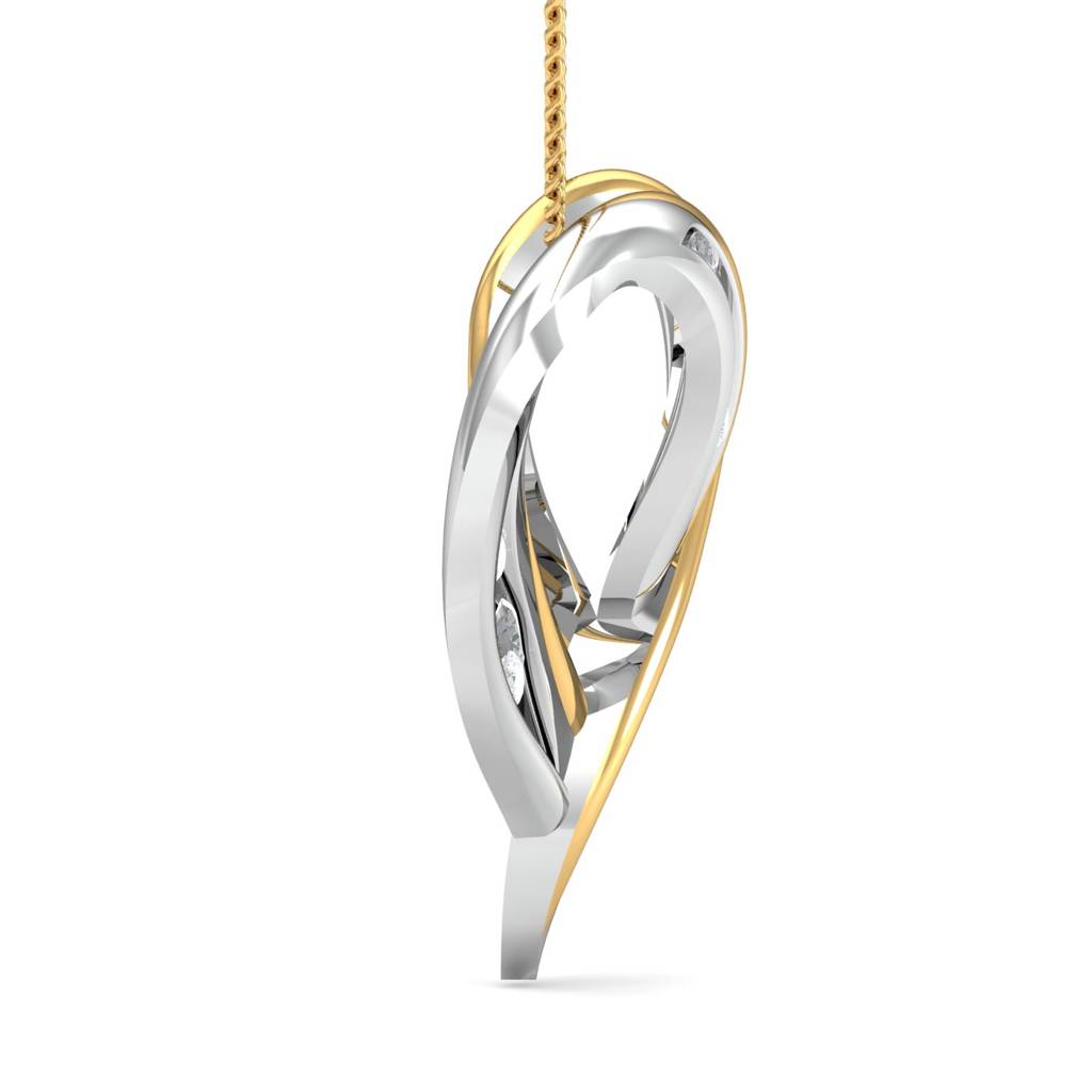 KuberBox 18K Yellow Gold Betty Two-Toned Heart Pendant