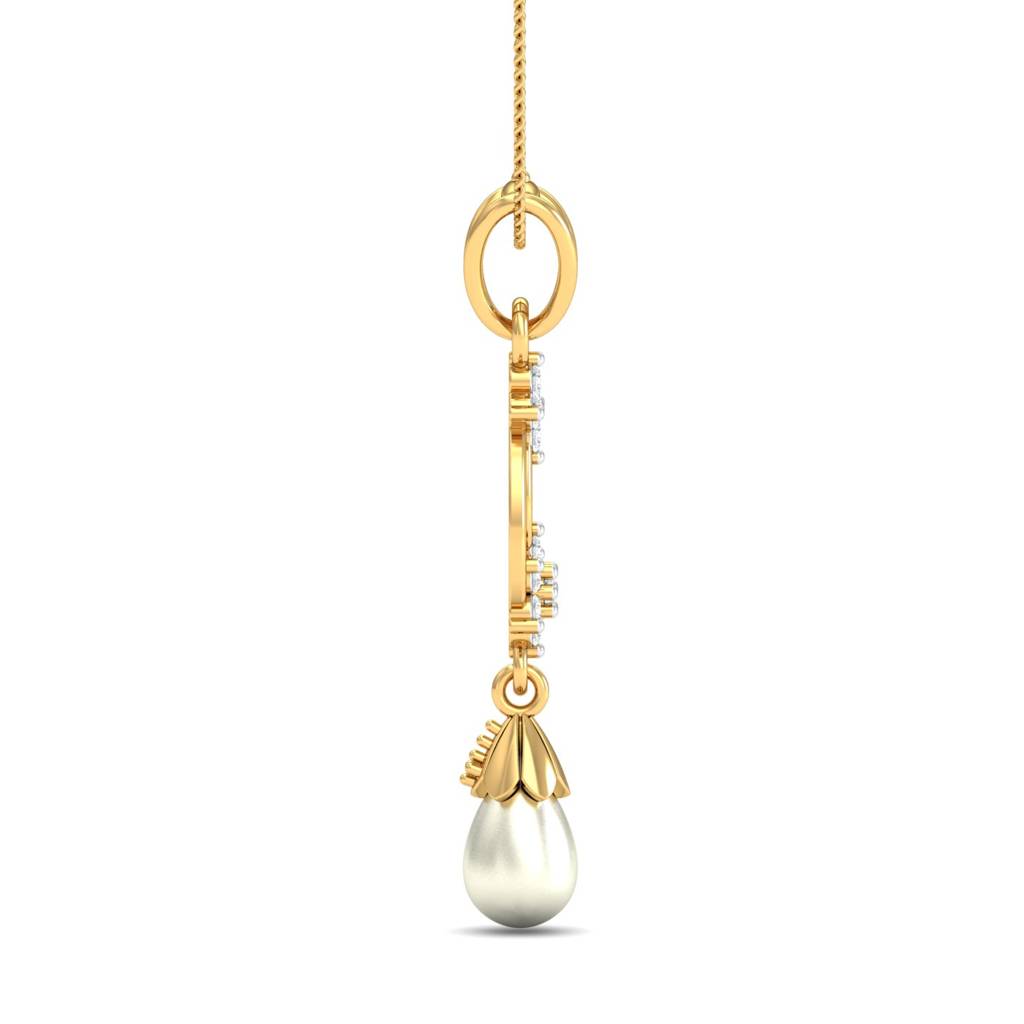 KuberBox 18K Yellow Gold Lizzie Pearl Pendant