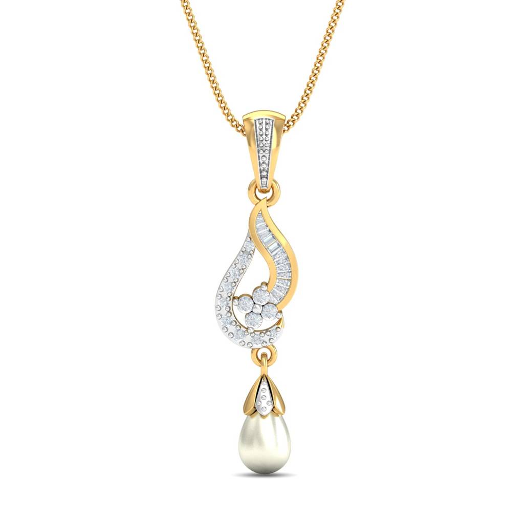 KuberBox 18K Yellow Gold Luna Curvy Pendant