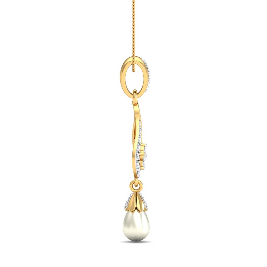 KuberBox 18K Yellow Gold Luna Curvy Pendant