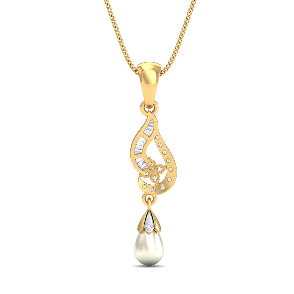 KuberBox 18K Yellow Gold Luna Curvy Pendant