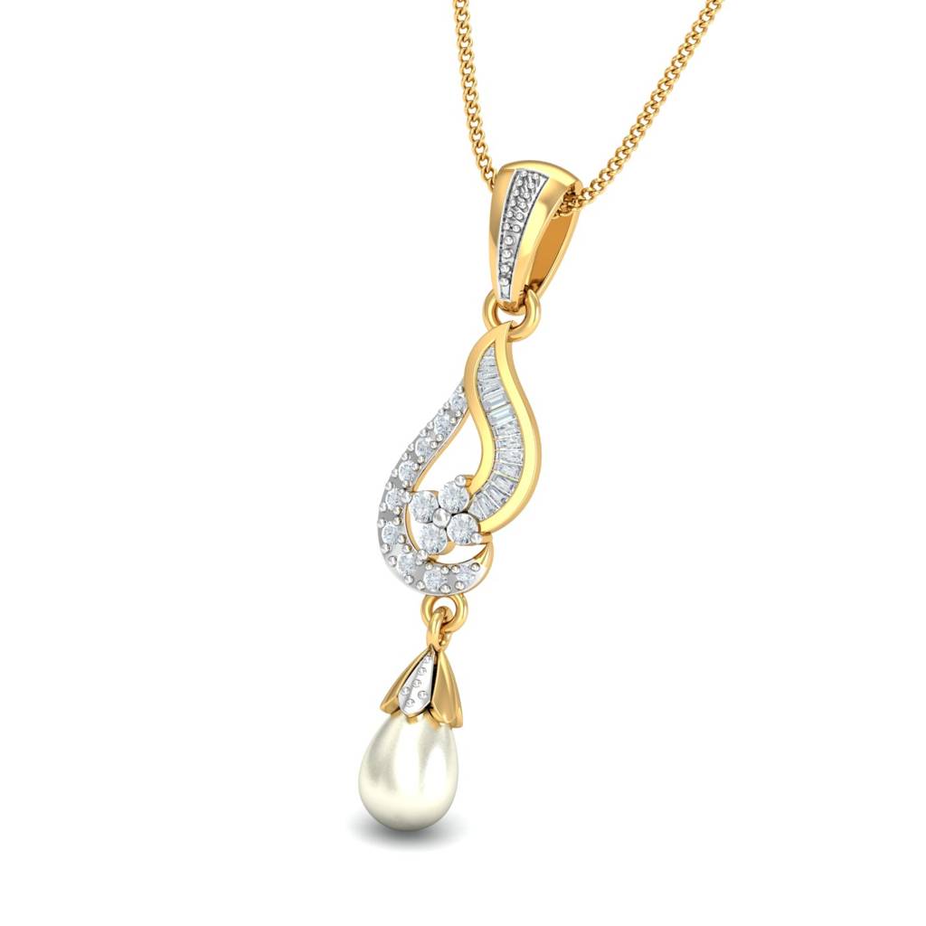 KuberBox 18K Yellow Gold Luna Curvy Pendant