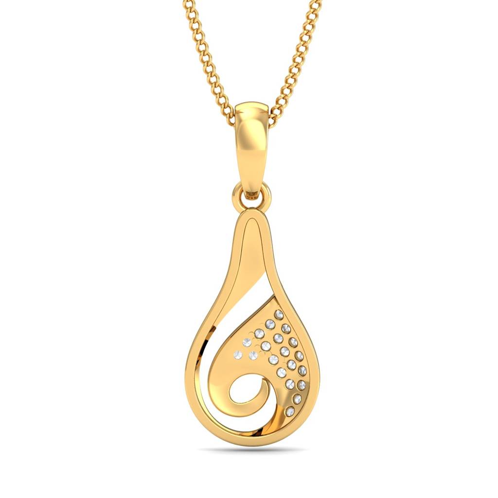 KuberBox 18K Yellow Gold Kelly Casual Look Pendant