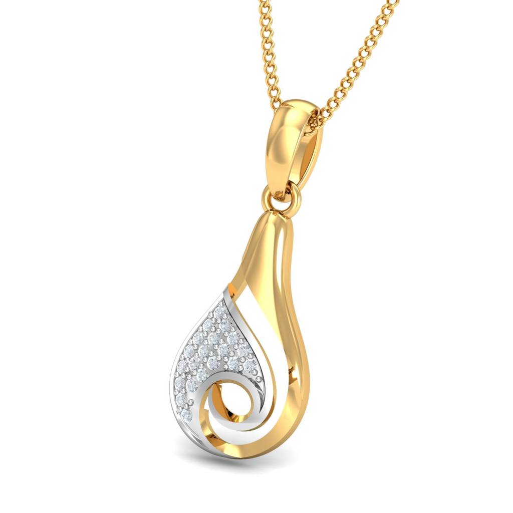 KuberBox 18K Yellow Gold Kelly Casual Look Pendant