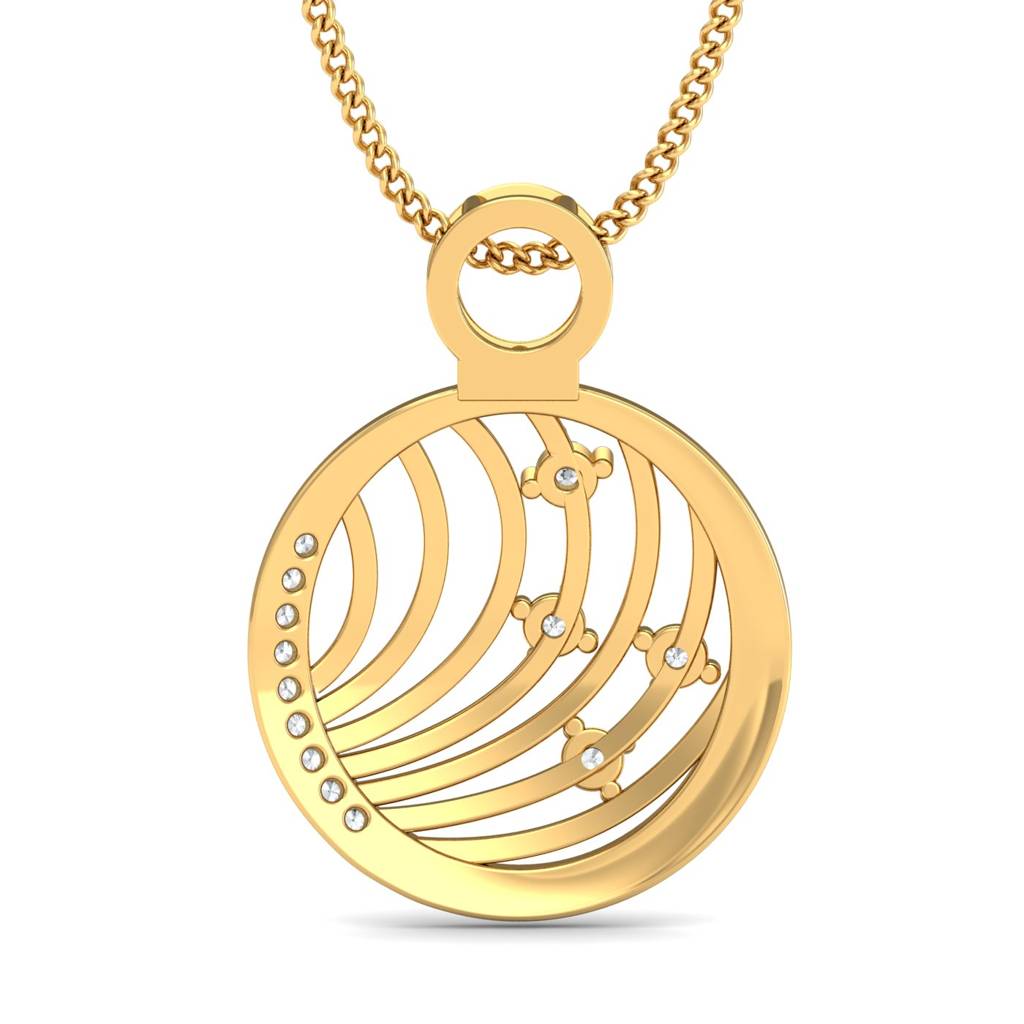 KuberBox 18K Yellow Gold Ana Circle Pendant