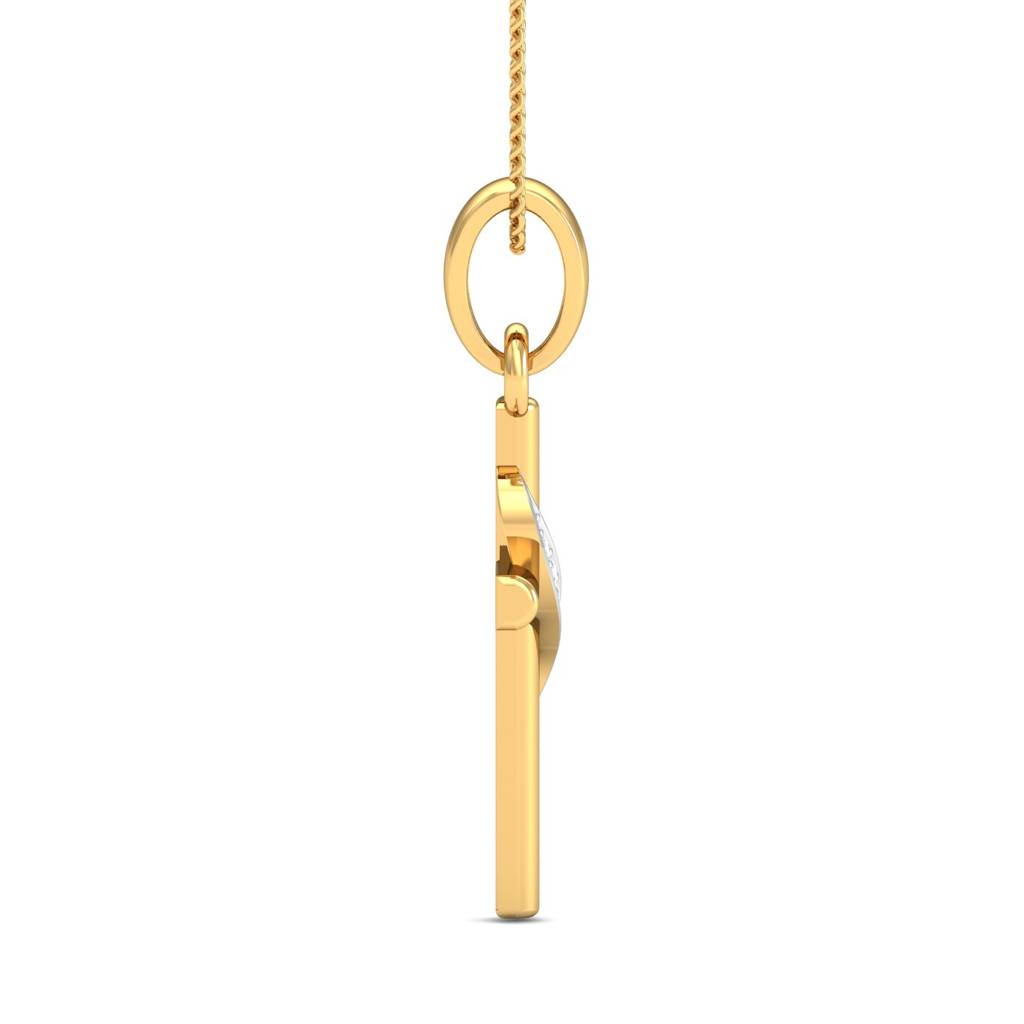 KuberBox 18K Yellow Gold Divinity Cross Pendant