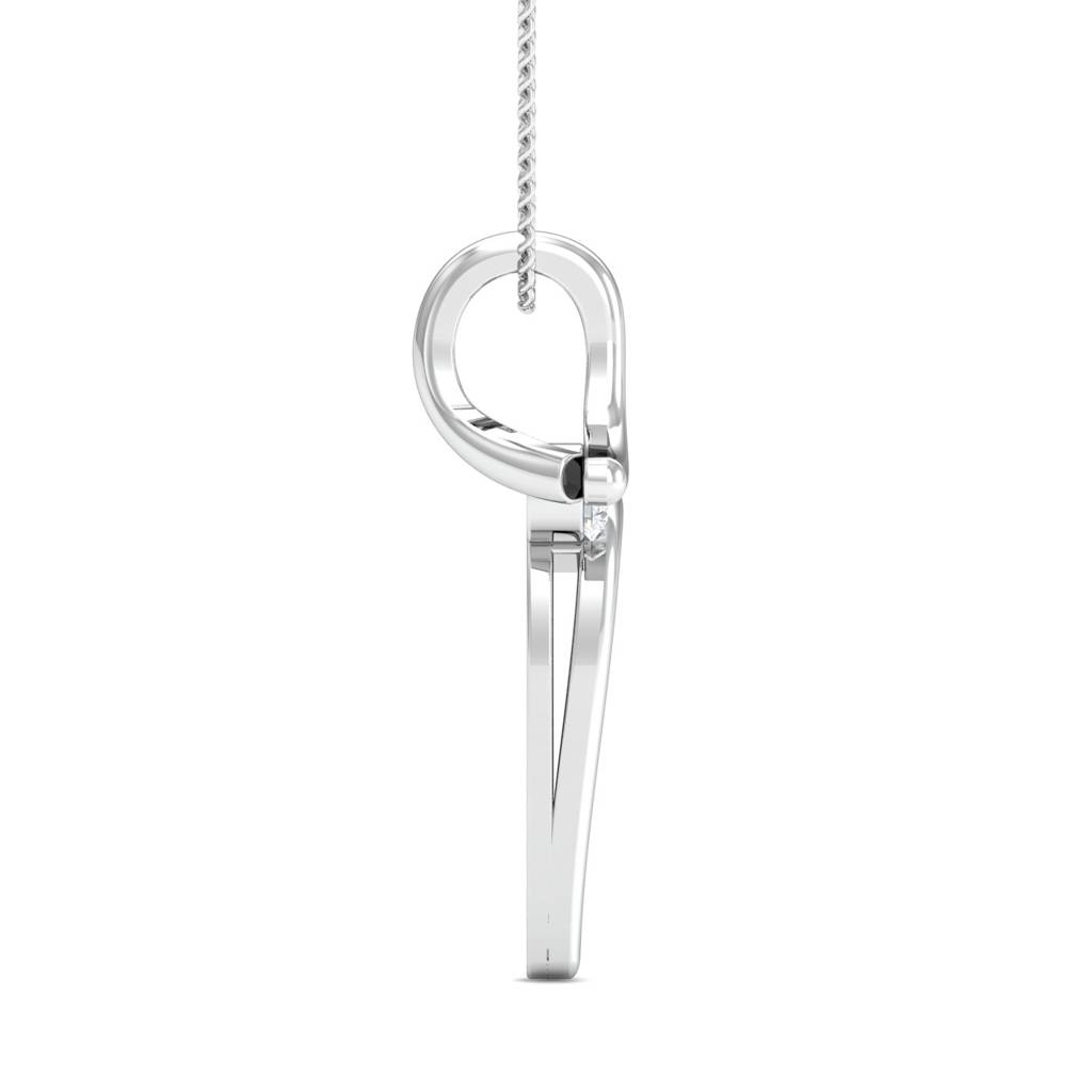 KuberBox 18K White Gold Amora Abstract Pendant