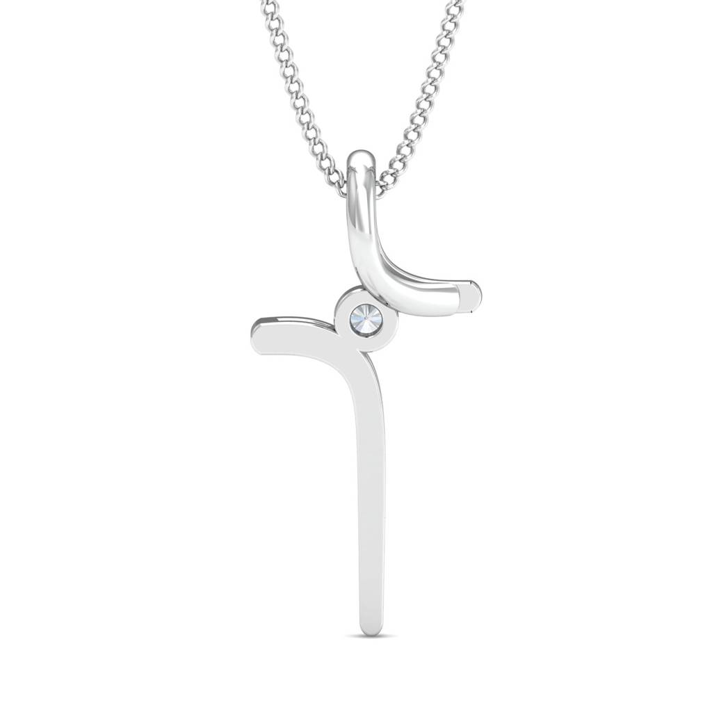 KuberBox 18K White Gold Amora Abstract Pendant