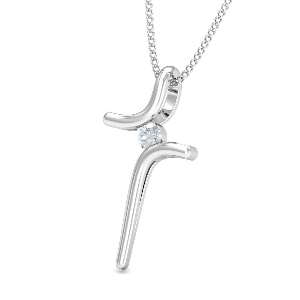 KuberBox 18K White Gold Amora Abstract Pendant