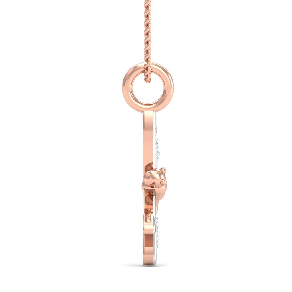 KuberBox 18K Rose Gold Dainty Dragonfly Pendant