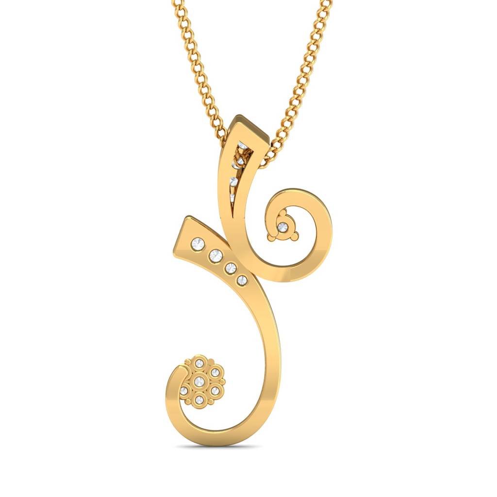 KuberBox 18K Yellow Gold Layla Dual-tone Pendant