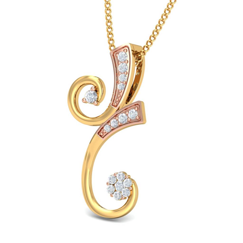 KuberBox 18K Yellow Gold Layla Dual-tone Pendant