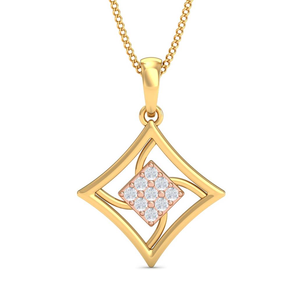 KuberBox 18K Yellow Gold Amaris Dual-tone Pendant