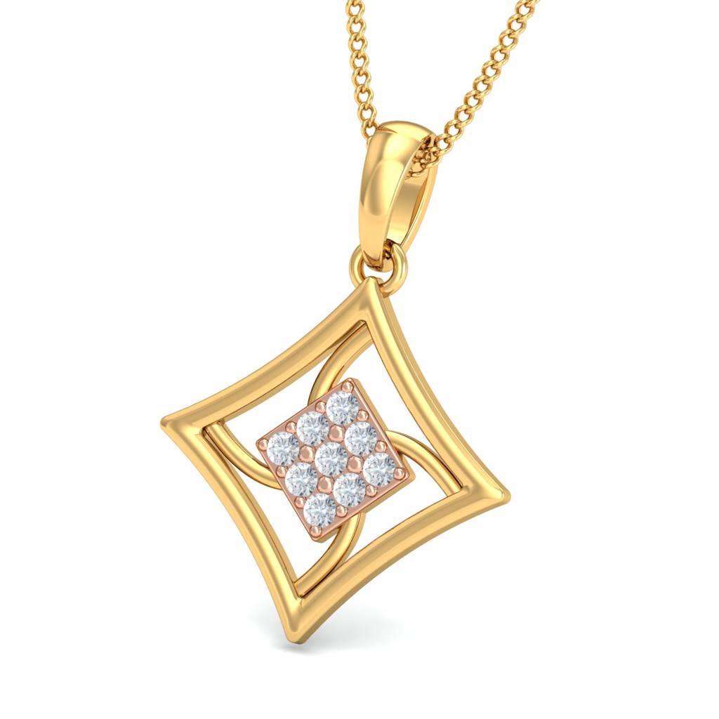 KuberBox 18K Yellow Gold Amaris Dual-tone Pendant