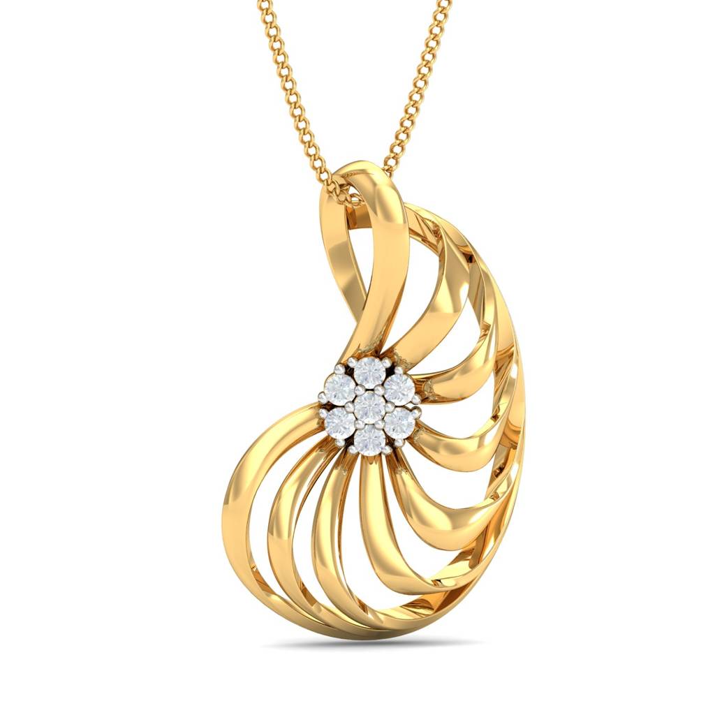 KuberBox 18K Yellow Gold Coco Winding Pendant