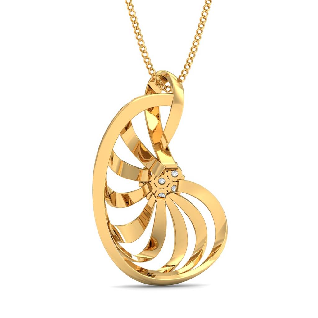 KuberBox 18K Yellow Gold Coco Winding Pendant