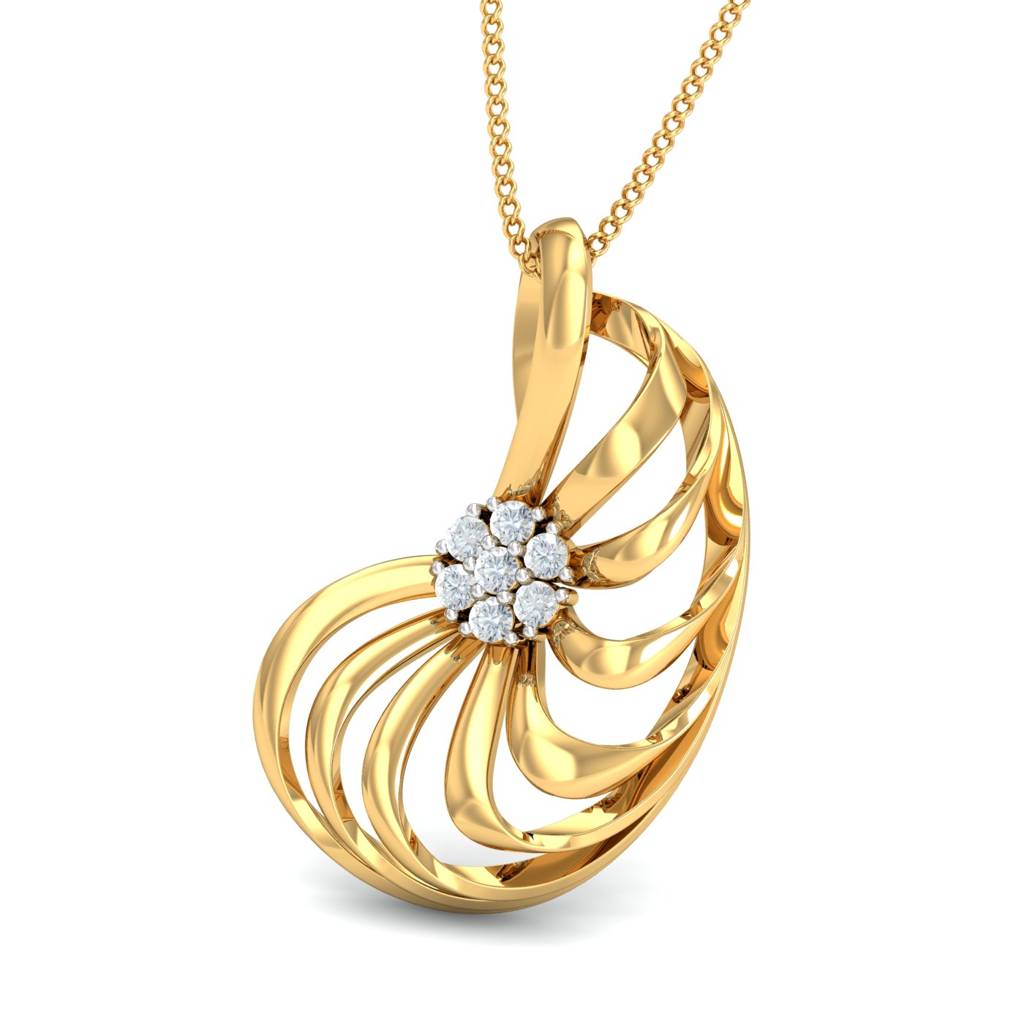 KuberBox 18K Yellow Gold Coco Winding Pendant