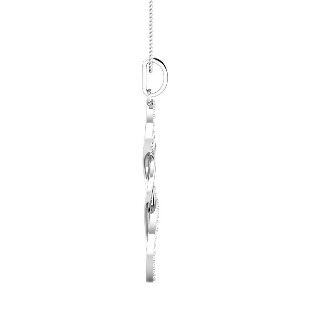 KuberBox 18K White Gold Amabel Overlap Pendant